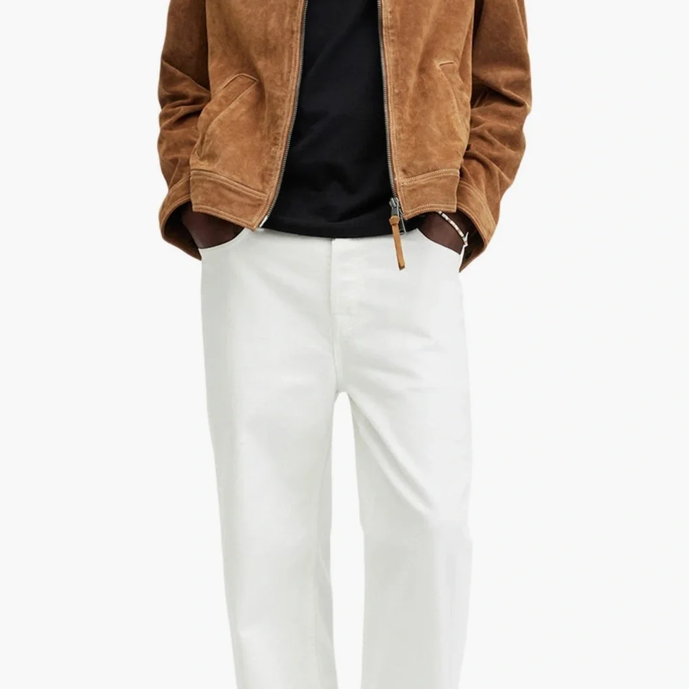 All Saints Men’s Marquez Suede Jacket - Size Medium Tobacco Brown - Picture 3 of 10